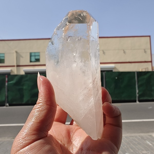 435g Bright LEMURIAN Healer Quartz Crystal RECORD KEEPER Dazzling - Bild 2 von 12
