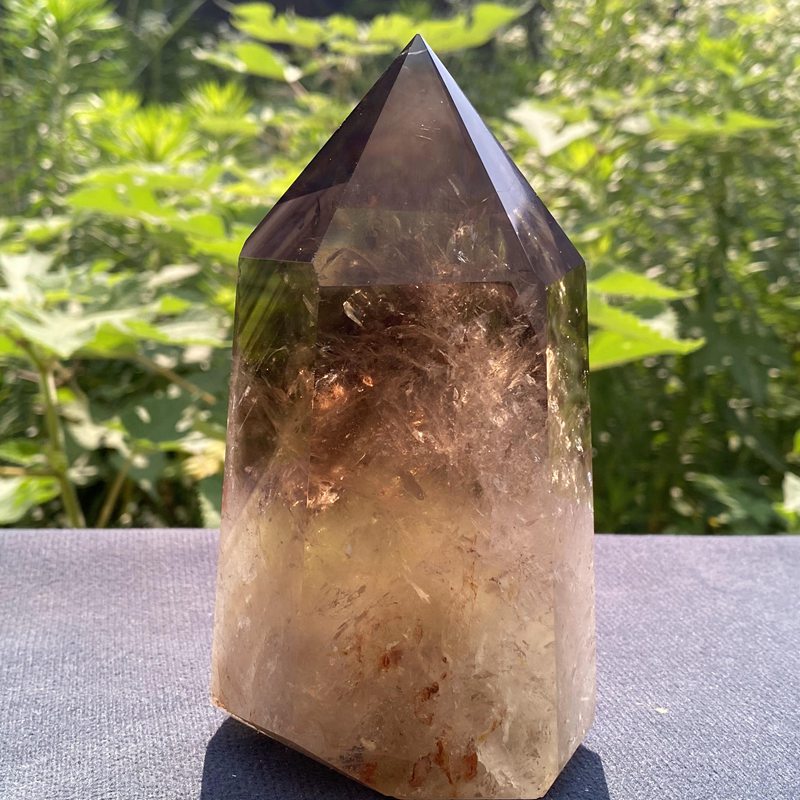 茶黄水晶柱